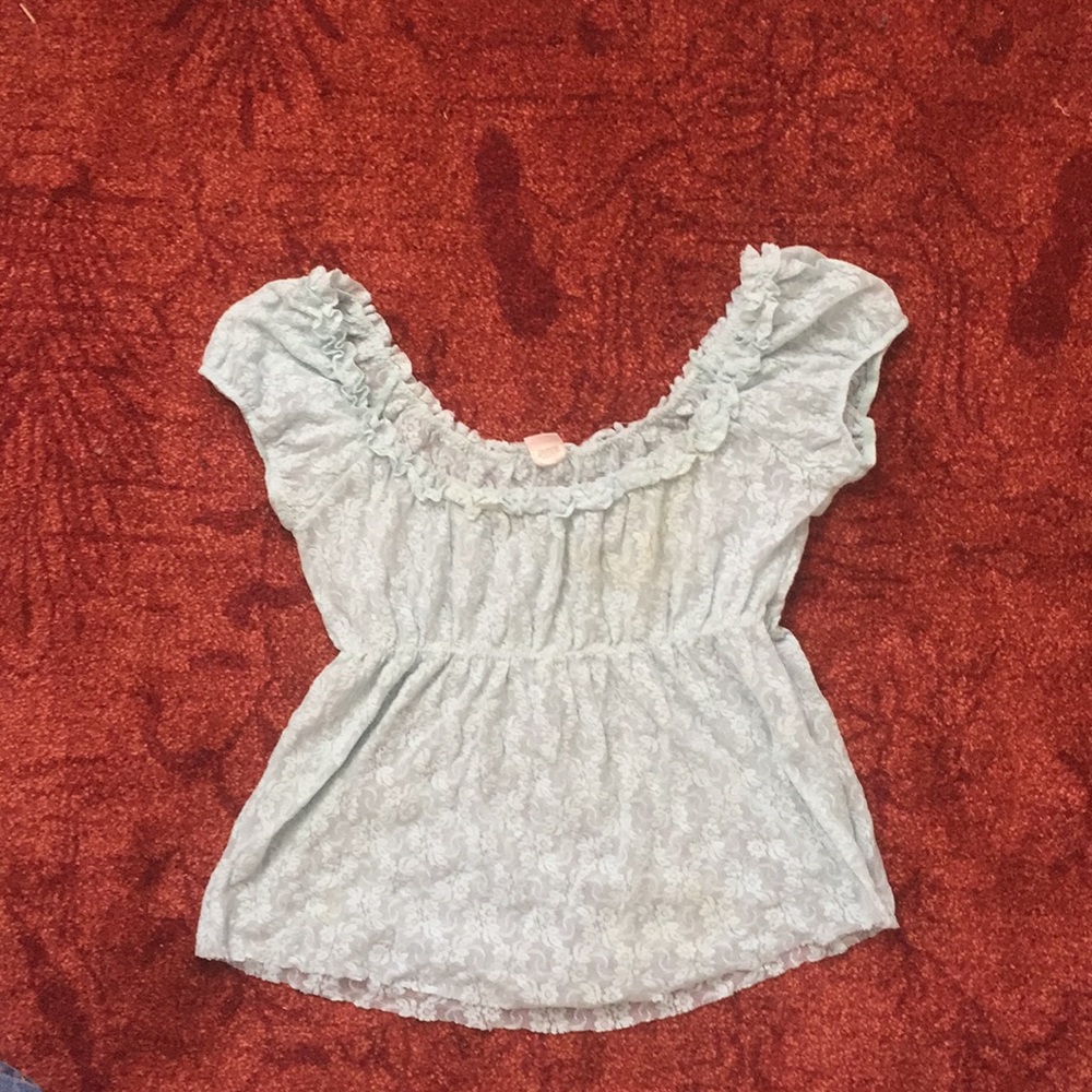 Light blue fringe shirt